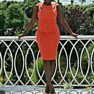 Kardashian Kollection orange bodycon dress